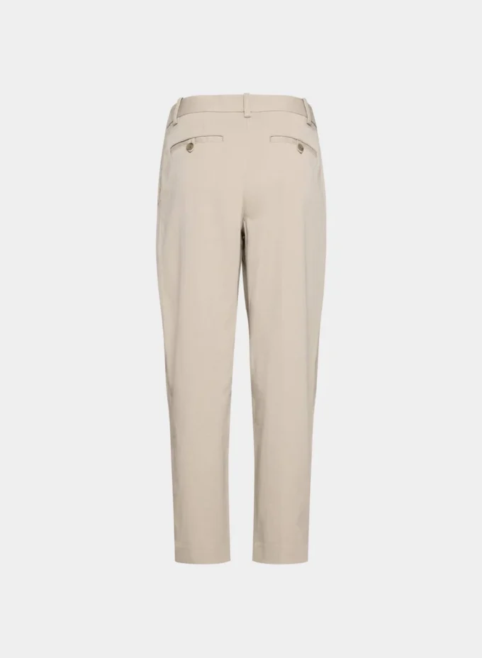 Pantalon chino taille mi-haute coupe carotte
