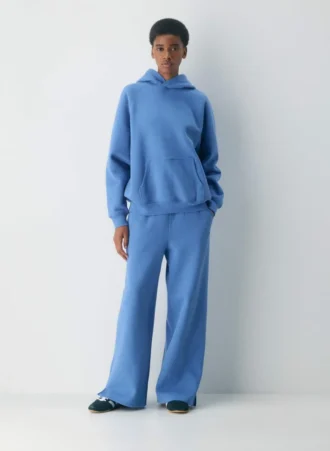Pantalon de survêtement à larges bandes en molleton douillet