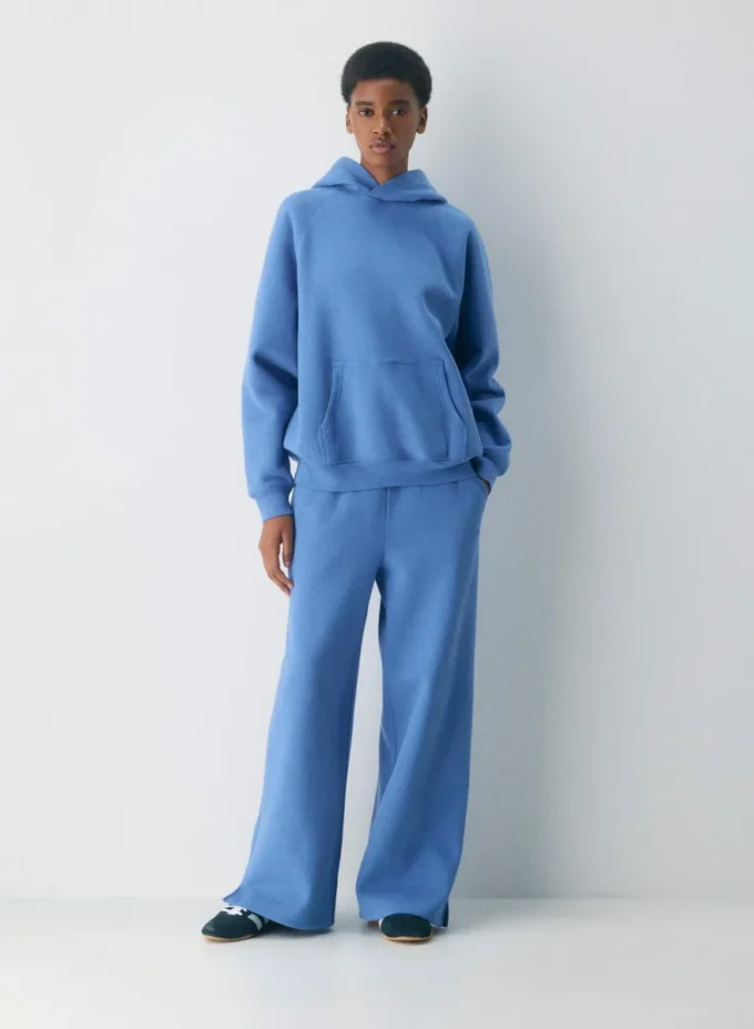 Pantalon de survêtement à larges bandes en molleton douillet