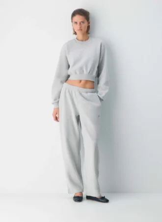 Pantalon de survêtement oversize à taille moyenne et jambes droites