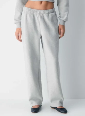 Pantalon de survêtement oversize à taille moyenne et jambes droites