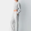 Pantalon de survêtement oversize à taille moyenne et jambes droites