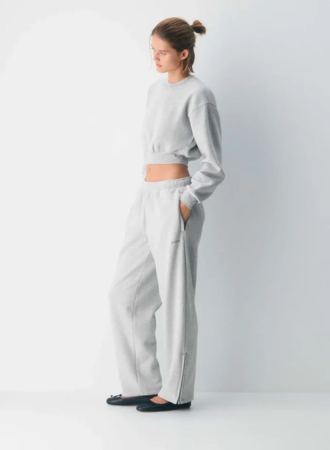 Pantalon de survêtement oversize à taille moyenne et jambes droites