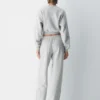 Pantalon de survêtement oversize à taille moyenne et jambes droites