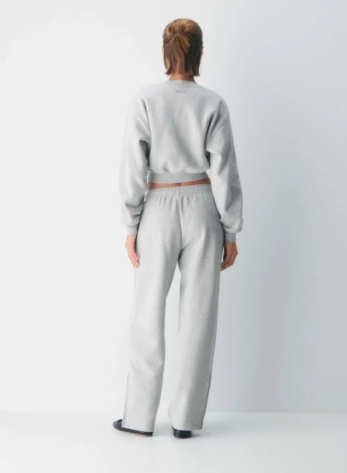 Pantalon de survêtement oversize à taille moyenne et jambes droites