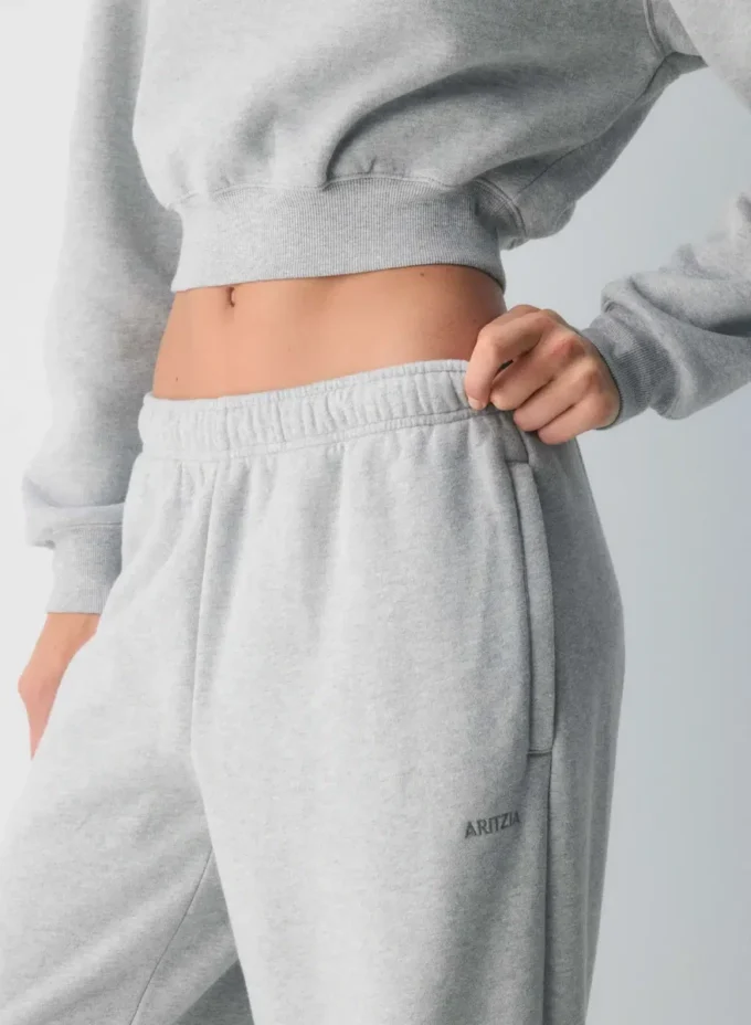 Pantalon de survêtement oversize à taille moyenne et jambes droites