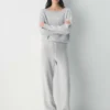 Pantalon large taille haute en cachemire Essential