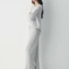 Pantalon large taille haute en cachemire Essential