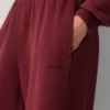 Pantalon palazzo oversize en molleton confortable à taille basse