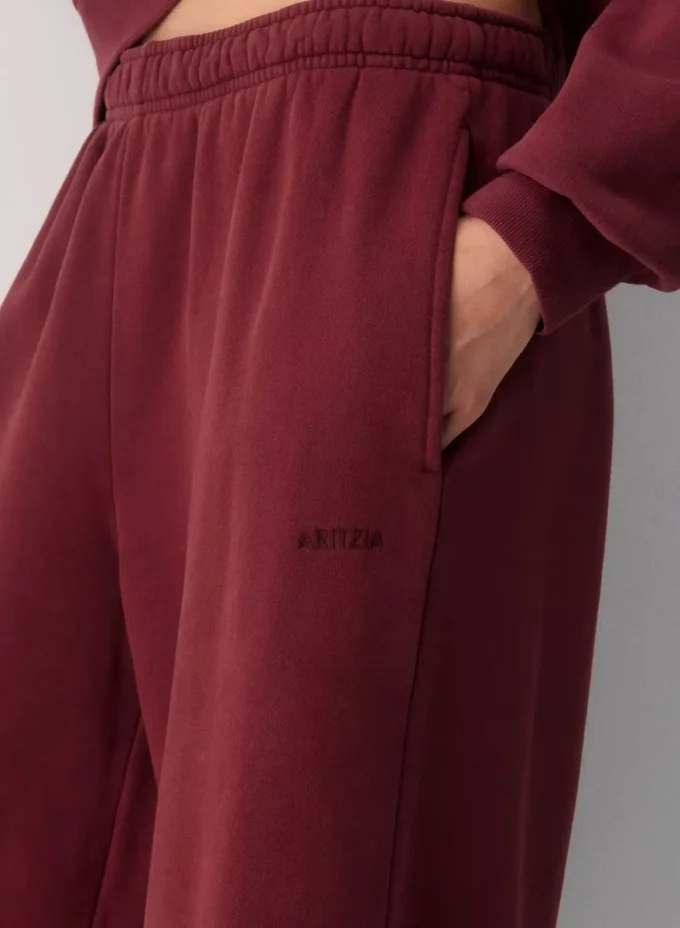 Pantalon palazzo oversize en molleton confortable à taille basse