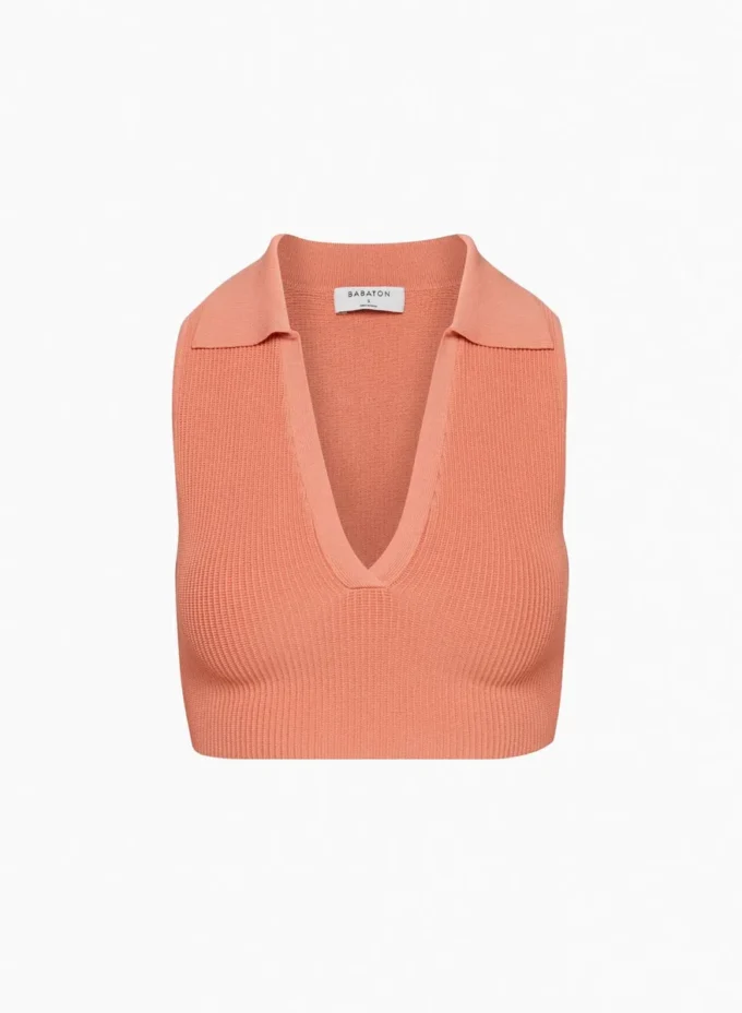 Polo en maille sculptée