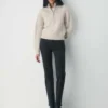 Pull à capuche et fermeture éclair 1/4 en laine mérinos Heritage