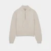 Pull à capuche et fermeture éclair 1/4 en laine mérinos Heritage