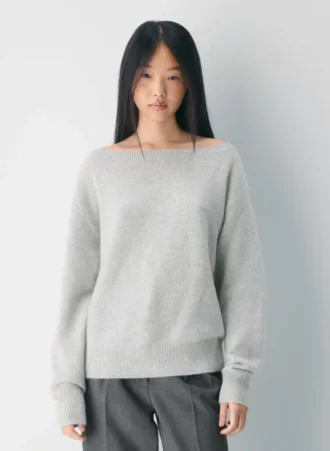 Pull à col bateau décontracté Essential Cashmere