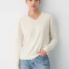 Pull à col en V en laine mérinos Bare