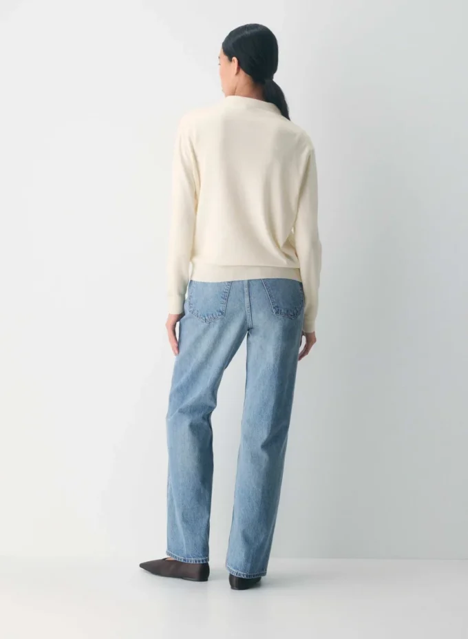 Pull à col en V en laine mérinos Bare