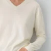 Pull à col en V en laine mérinos Bare