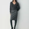 Pull à col en V rétréci en cachemire brossé