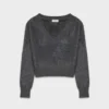 Pull à col en V rétréci en cachemire brossé
