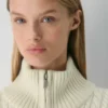 Pull à col montant et fermeture éclair en laine mérinos Heritage Knit