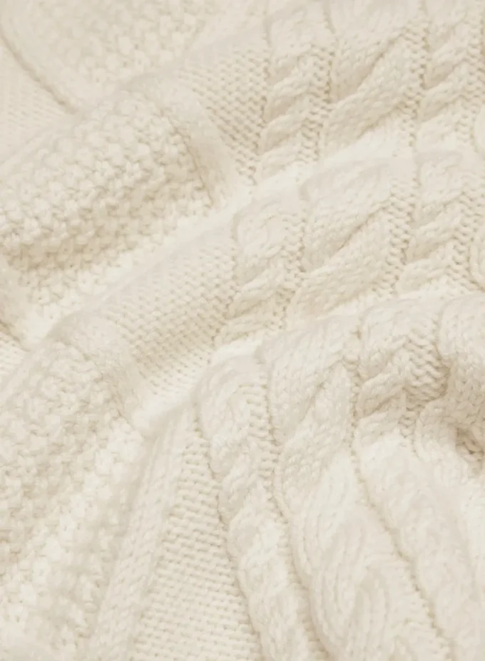 Pull à col montant et fermeture éclair en laine mérinos Heritage Knit