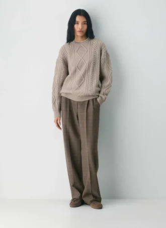 Pull à col rond en laine mérinos Heritage Knit
