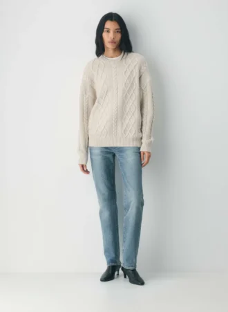 Pull à col rond en laine mérinos Heritage Knit