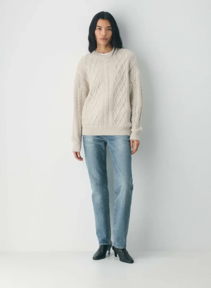 Pull à col rond en laine mérinos Heritage Knit