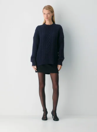Pull à col rond en laine mérinos Heritage Knit