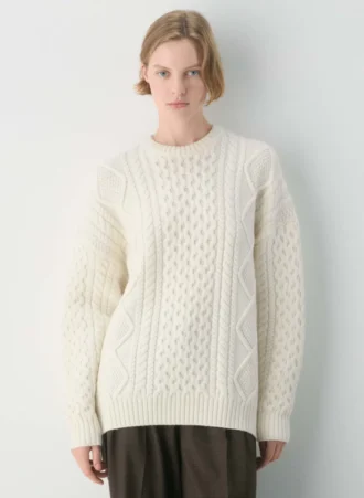 Pull à col rond en laine mérinos Heritage Knit