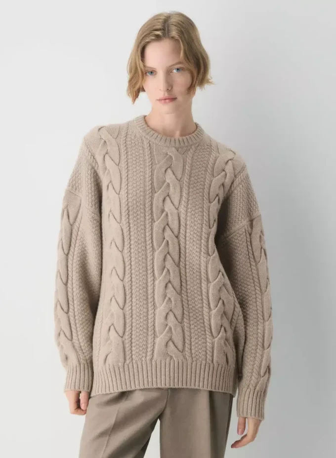Pull à col rond en laine mérinos Heritage Knit
