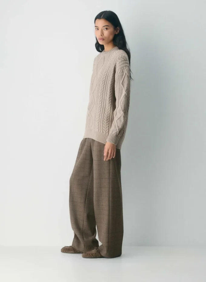 Pull à col rond en laine mérinos Heritage Knit