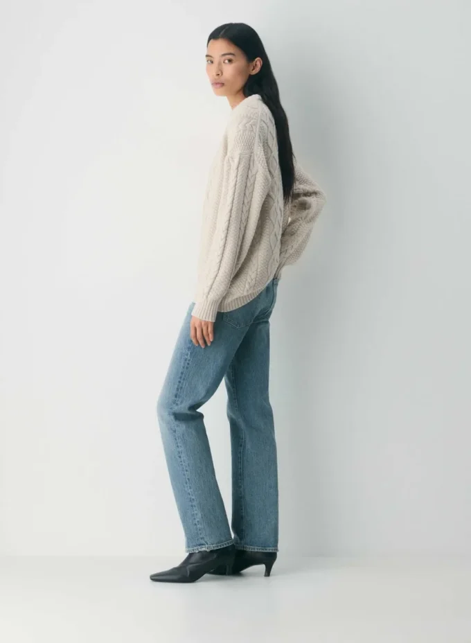 Pull à col rond en laine mérinos Heritage Knit