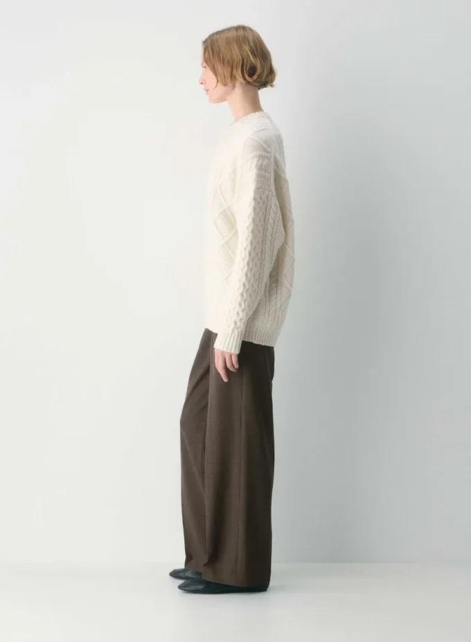 Pull à col rond en laine mérinos Heritage Knit