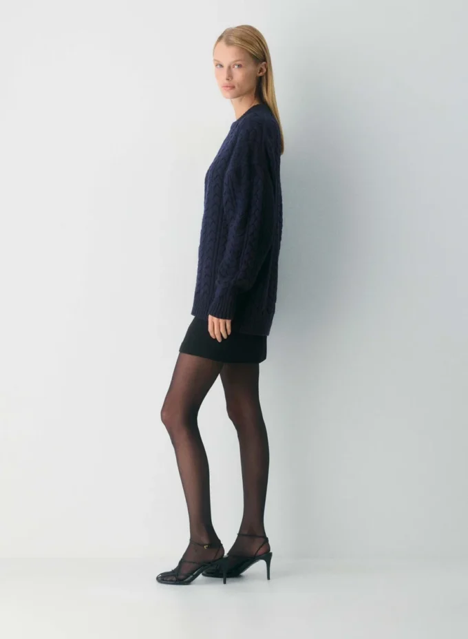 Pull à col rond en laine mérinos Heritage Knit