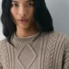 Pull à col rond en laine mérinos Heritage Knit