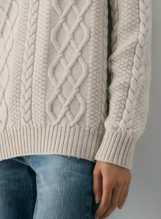 Pull à col rond en laine mérinos Heritage Knit
