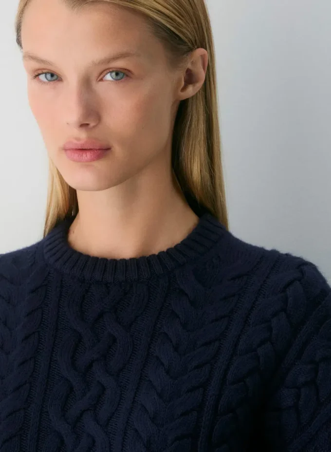 Pull à col rond en laine mérinos Heritage Knit