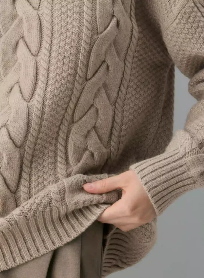 Pull à col rond en laine mérinos Heritage Knit