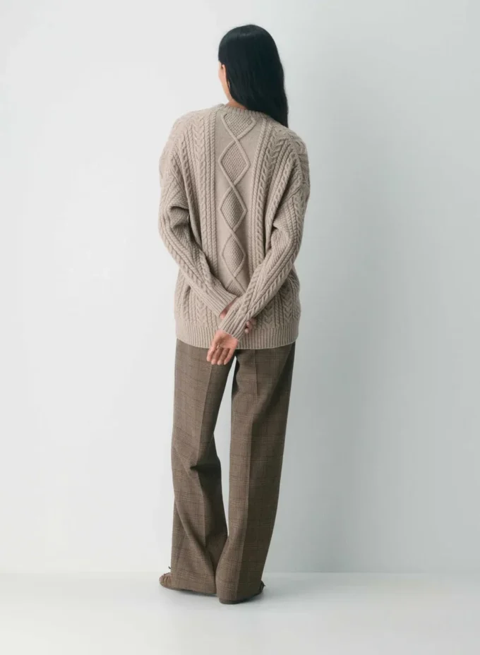 Pull à col rond en laine mérinos Heritage Knit