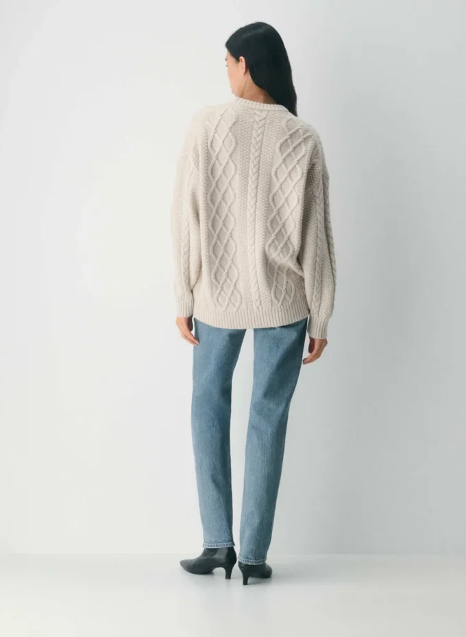 Pull à col rond en laine mérinos Heritage Knit