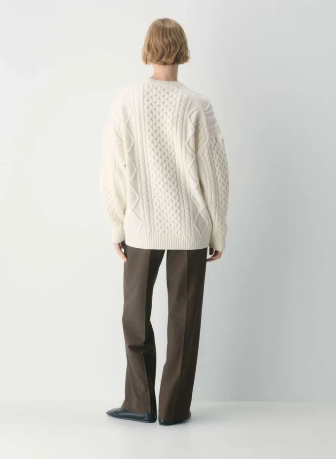 Pull à col rond en laine mérinos Heritage Knit