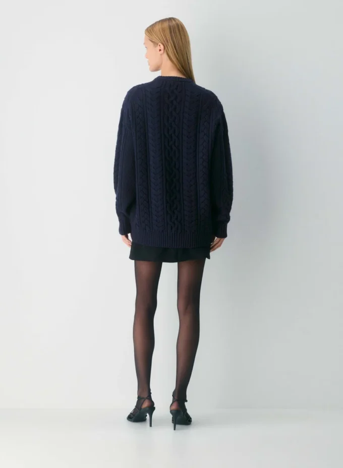 Pull à col rond en laine mérinos Heritage Knit