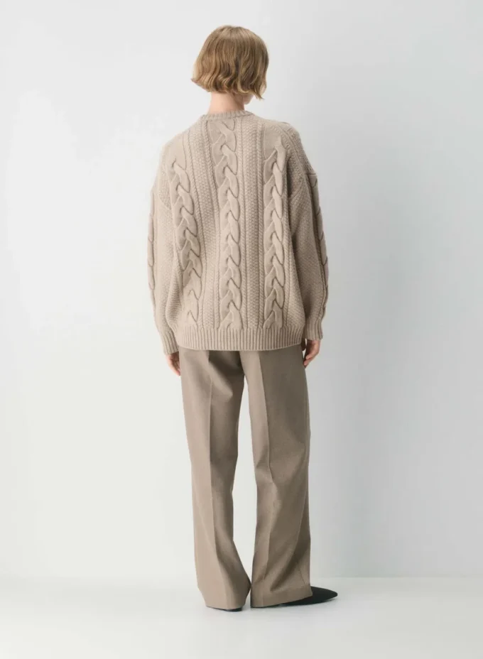 Pull à col rond en laine mérinos Heritage Knit