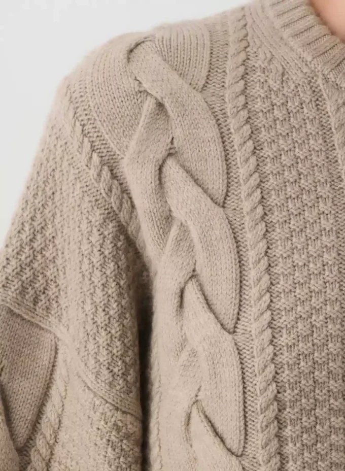 Pull à col rond en laine mérinos Heritage Knit