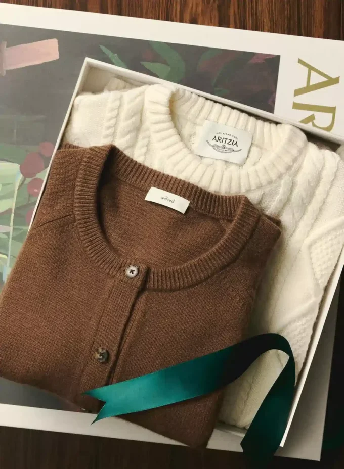 Pull à col rond en laine mérinos Heritage Knit