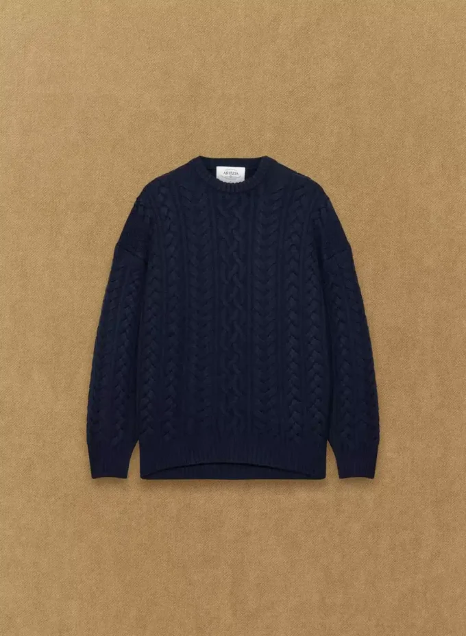 Pull à col rond en laine mérinos Heritage Knit