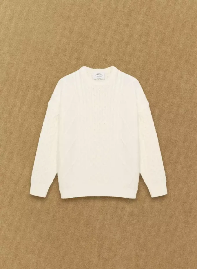 Pull à col rond en laine mérinos Heritage Knit