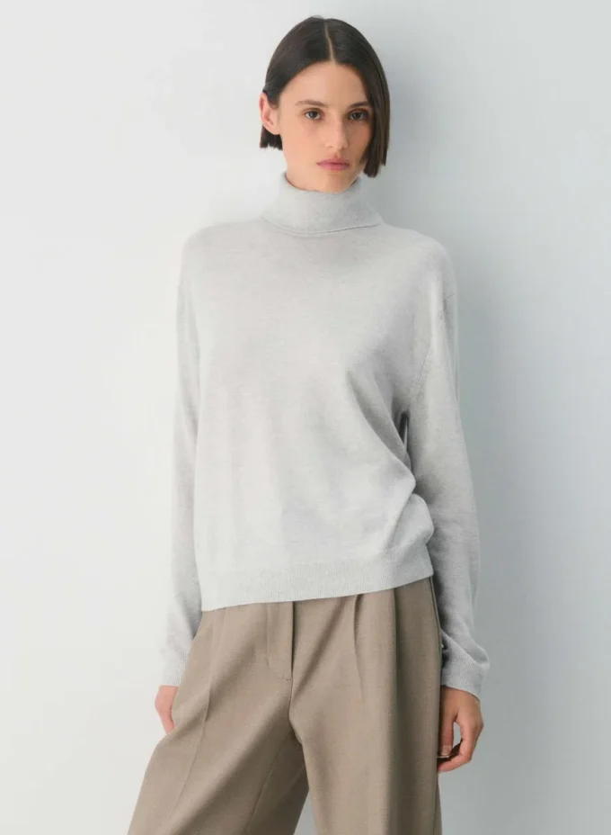 Pull à col roulé en laine mérinos Bare