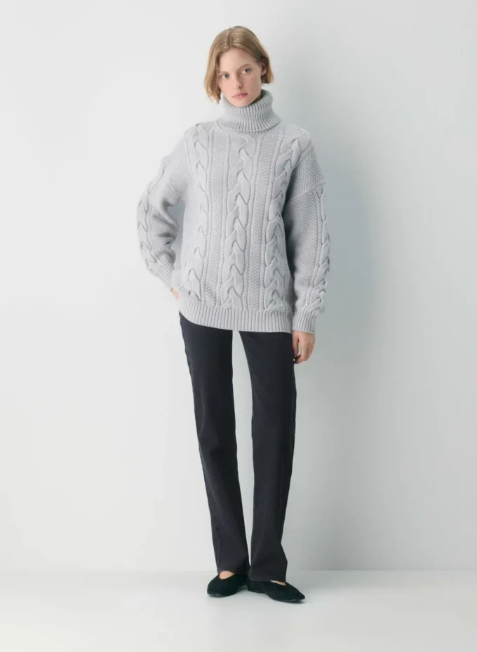 Pull à col roulé en laine mérinos Heritage Knit
